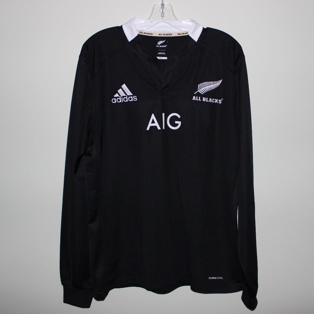 rare new Adidas All Blacks 2012 New Zealand home rugby long sleeve jersey shirt